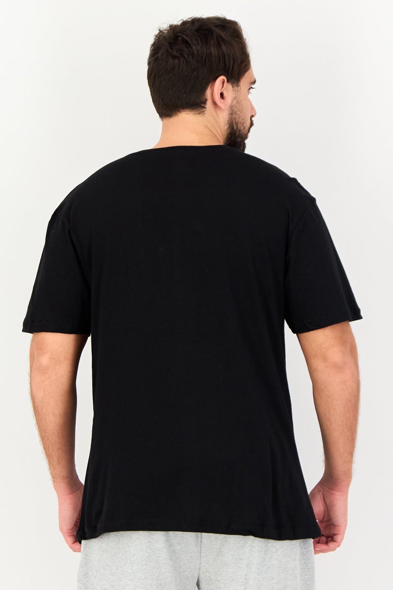 NAUTICA Men 3 Pcs V-Neck Brand Logo Undershirt, Black - Image 3